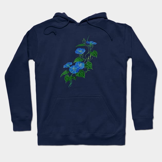 Victorian Style Morning Glory Wildflower Vine Hoodie by taiche